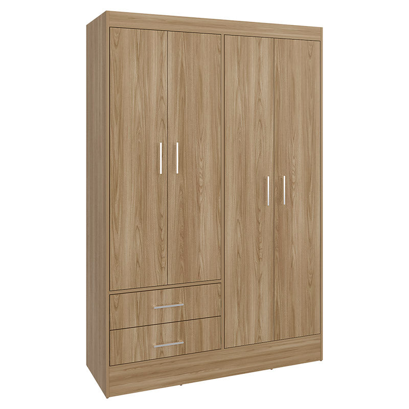 Closet de melamina 4 puerta fresno interior y wengué 119,8 x 182 x 44,5 cm