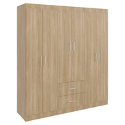 6-door melamine closet, ash finish, 160 x 180 x 47 cm