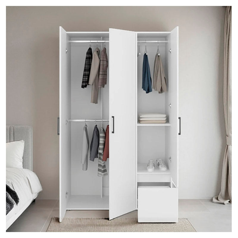 White melamine 3-door closet 120 x 200 x 48.2 cm