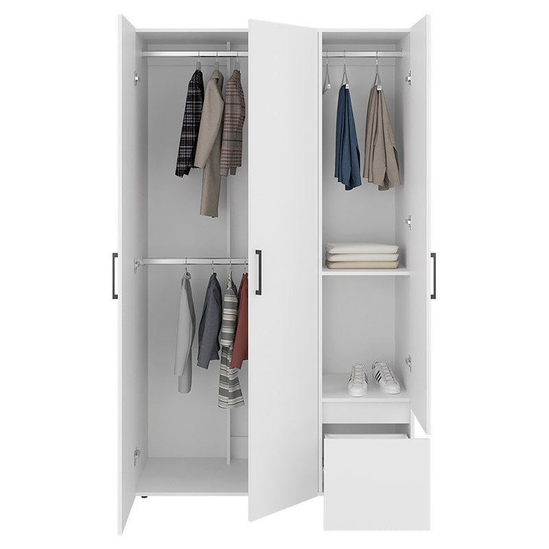 White melamine 3-door closet 120 x 200 x 48.2 cm