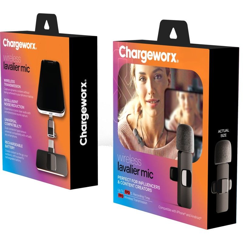 Micrófono inalámbrico de solapa compatible Iphone y Androide