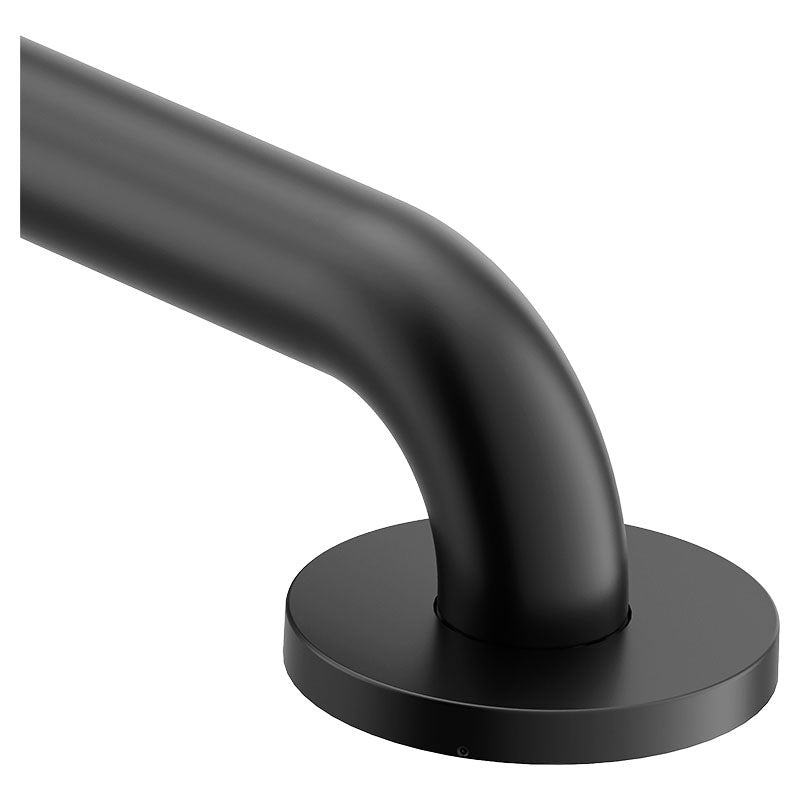 Barra de seguridad para baño negro mate de 12"