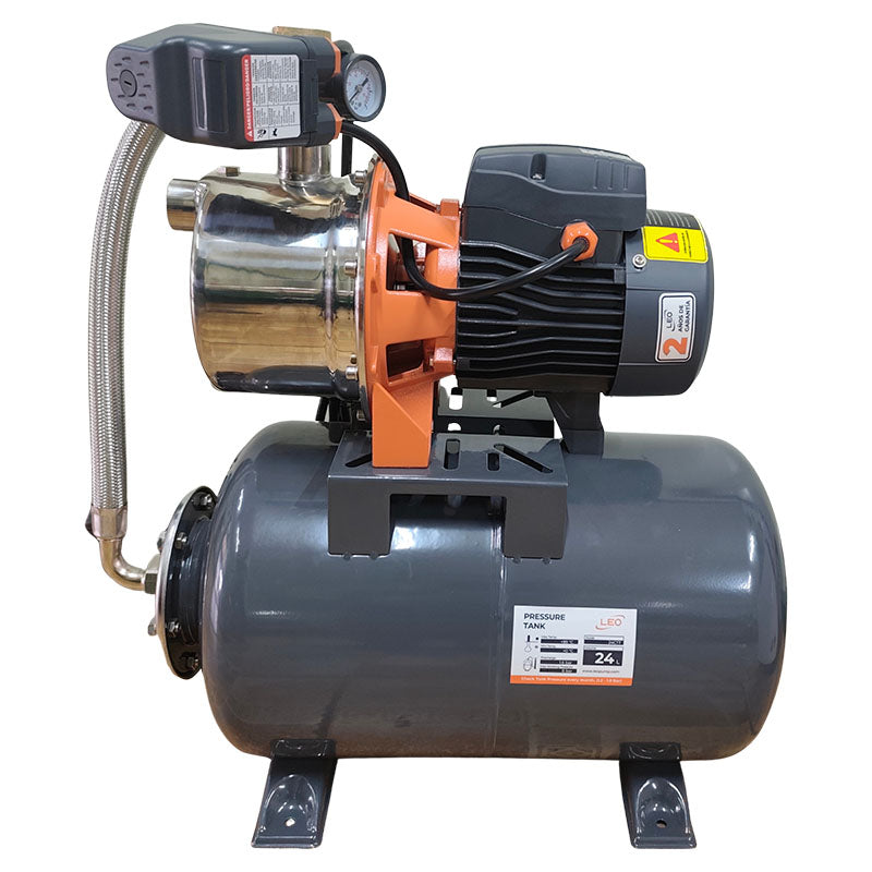 Sistema hidroneumático 0,8 hp 24 Litros horizontal convencional LEO