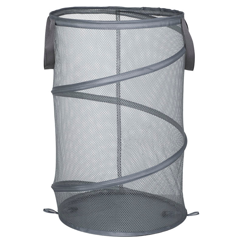 Cesta para ropa de poliéster cilindrica 21 L gris plegable