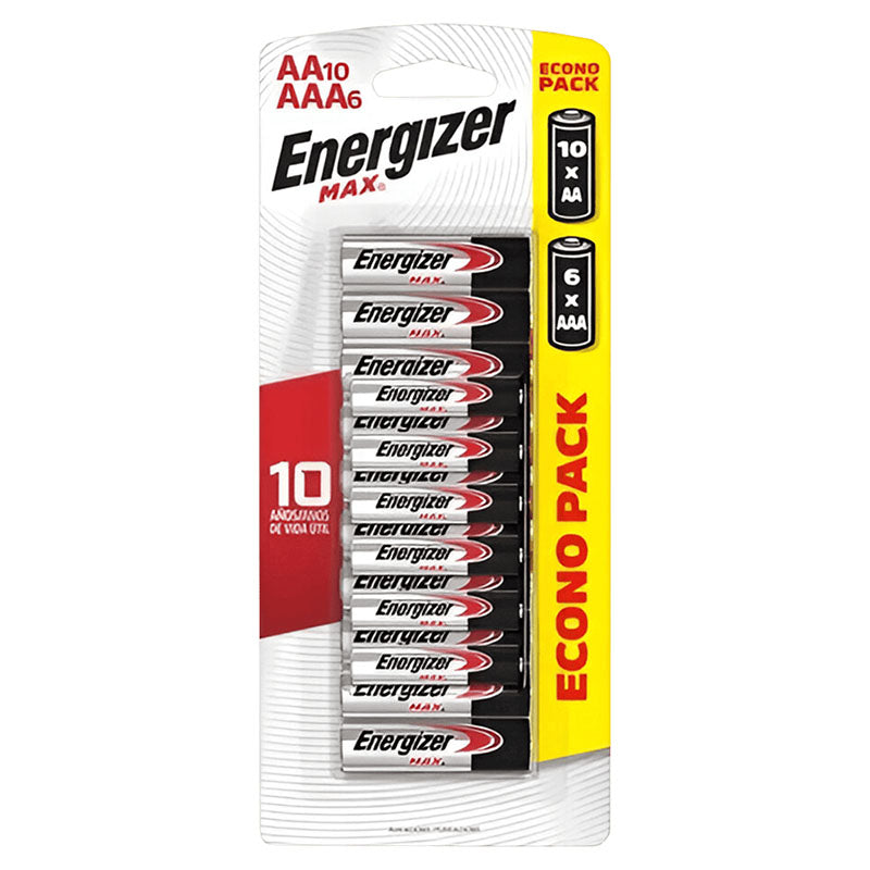 Batería AAA / AA 16 piezas Energizer (10 AA Y 6 AAA)