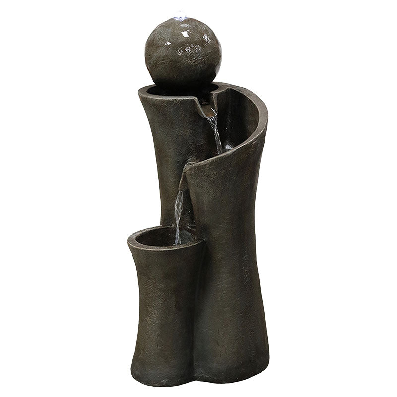 Fuente de agua con luz tipo vasijas gris 43 x 43 x 100 cm con bomba de agua