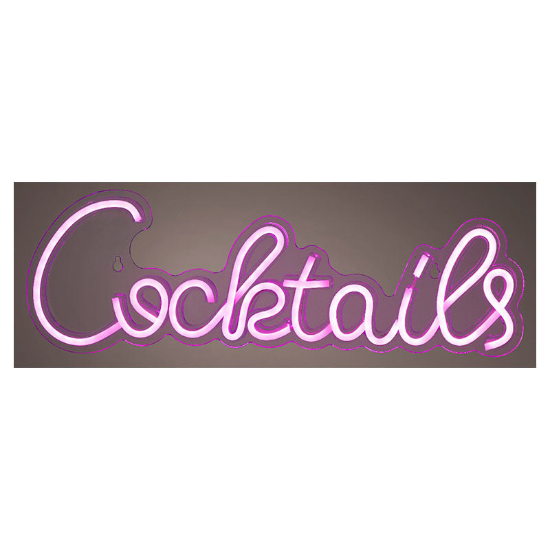 Lumineo 42cm 5.8W pink LED neon "cocktails" sign