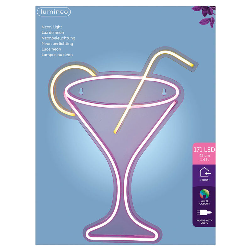 Lumineo 43cm 6.7W Multicolor LED Neon "Glass" Sign