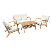 Basic Living 4-piece white plywood patio furniture set
