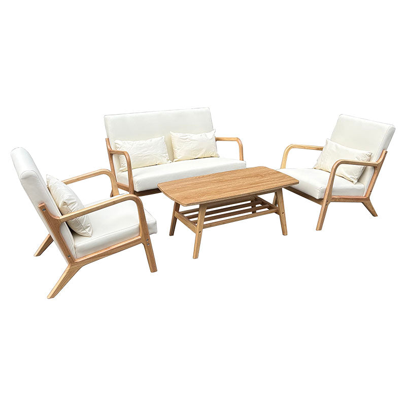 Basic Living 4-piece white plywood patio furniture set