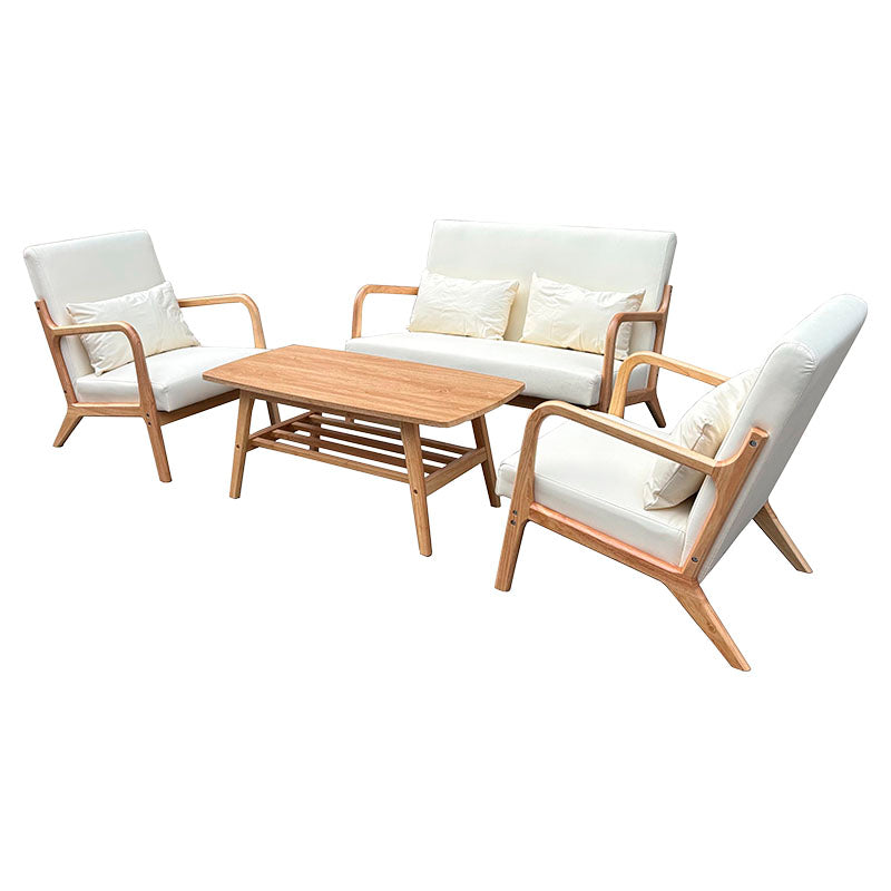 Set muebles para terraza 4 pzs plywood blanco Basic Living