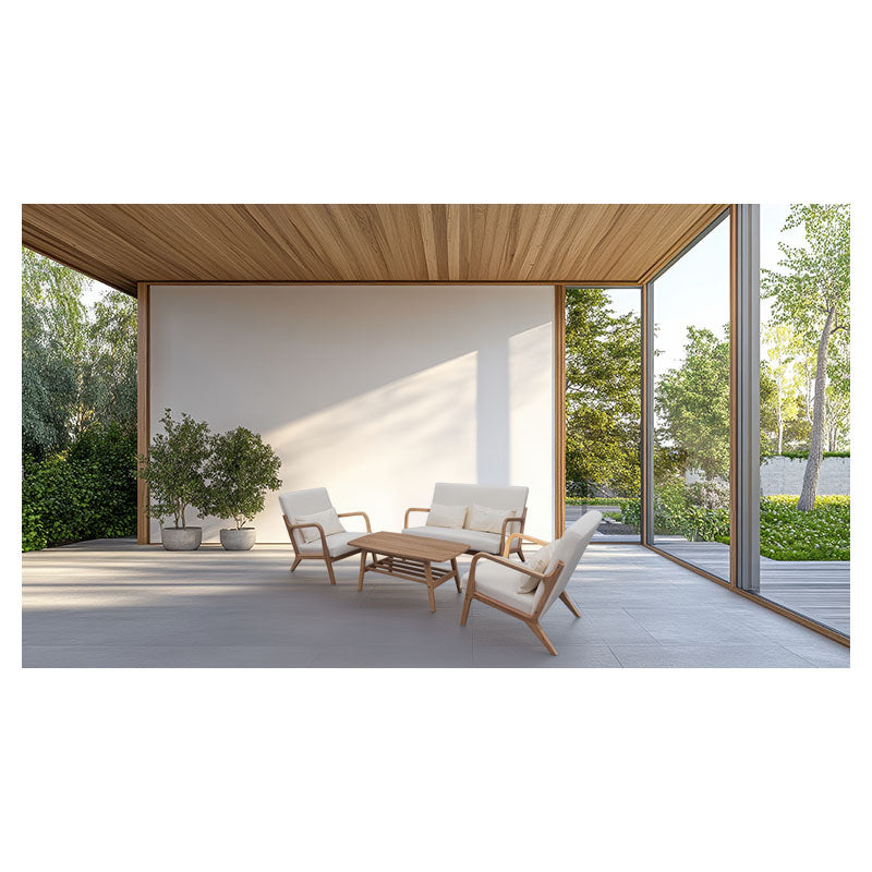 Basic Living 4-piece white plywood patio furniture set