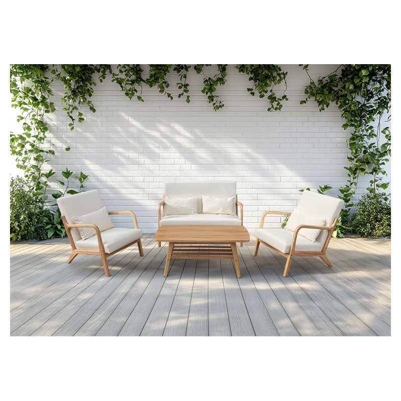 Basic Living 4-piece white plywood patio furniture set