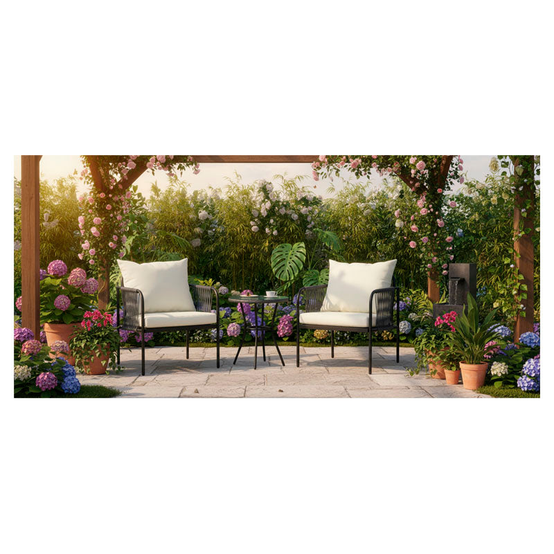Set muebes bistro 3 pzs de acero blanco Basic Living