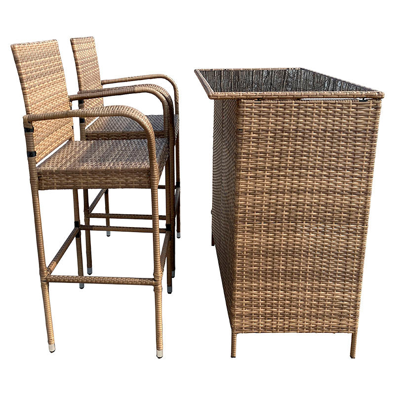 Set muebles para bar 3 pzs de acero café Basic Living