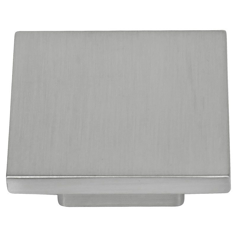 Knob, 5.0 cm satin nickel, square zinc escutcheon