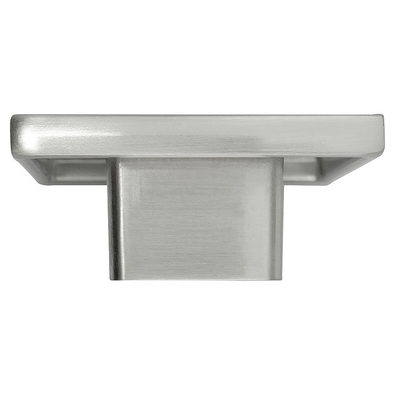 Knob, 5.0 cm satin nickel, square zinc escutcheon