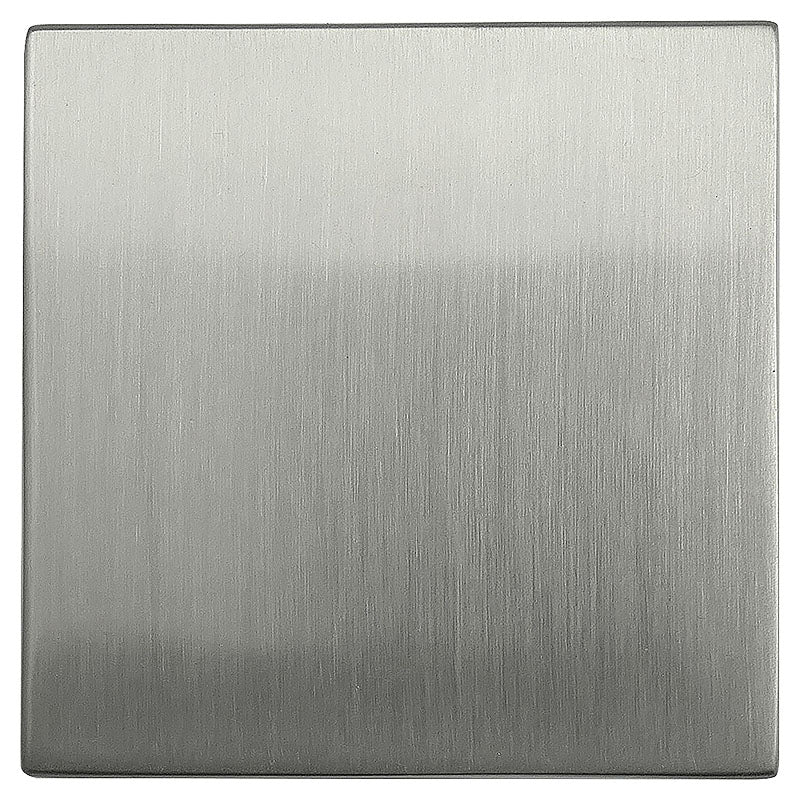 Knob, 5.0 cm satin nickel, square zinc escutcheon