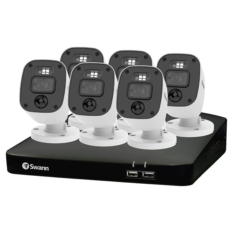 Sistema vigilancia 6 cámaras alámbrico FHD 8 canales Swann