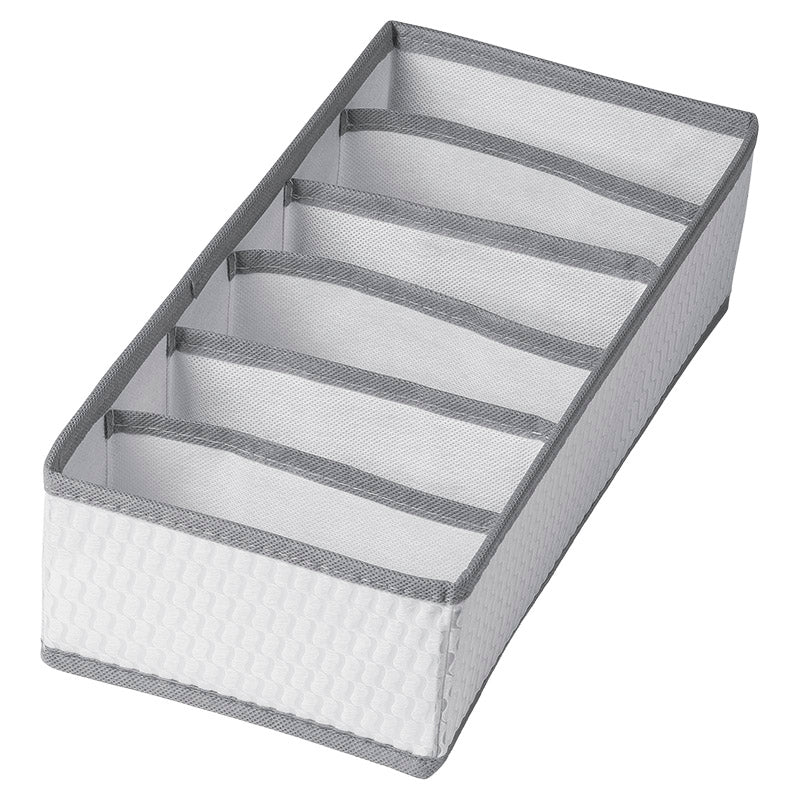 Organizador para sujetadores tela blanco y gris 9 x 15,5 x 33,5 cm
