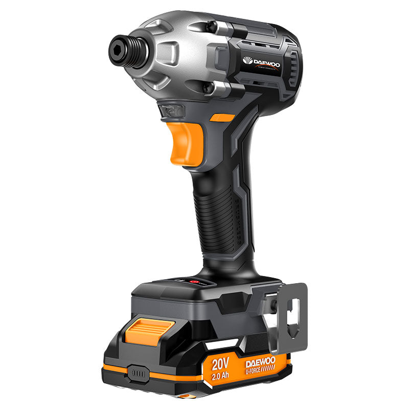 Daewoo 20V Cordless 1/2" Hammer Drill + 1/4" Impact Driver Combo includes 2 x 2.0Ah batteries and charger