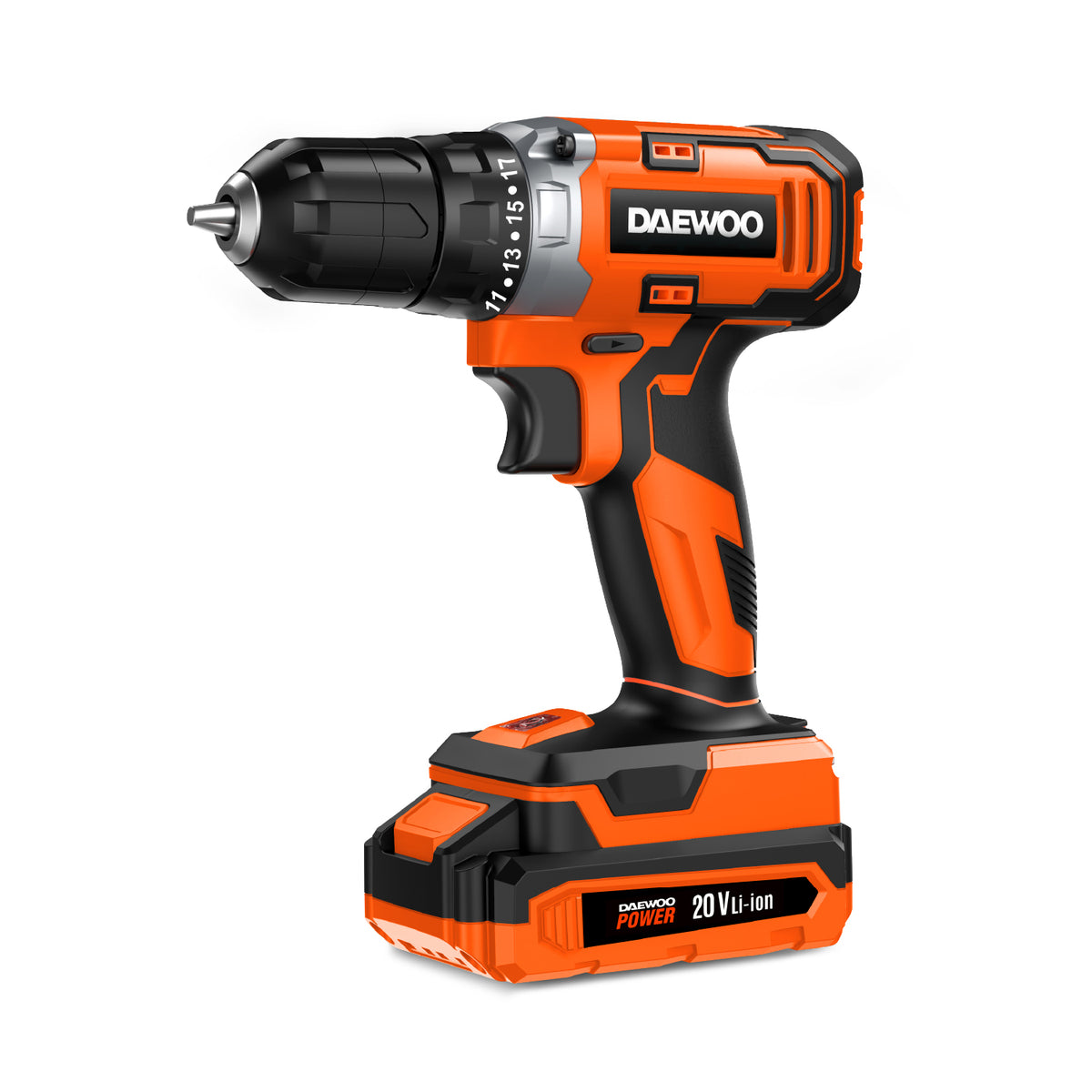 Daewoo 3/8" 20V Cordless Rotary Drill includes 2.0 Ah battery and charger