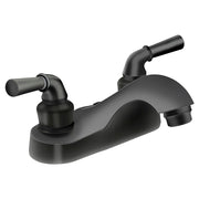 4" matte black low-arc lavatory mixer with lever handle