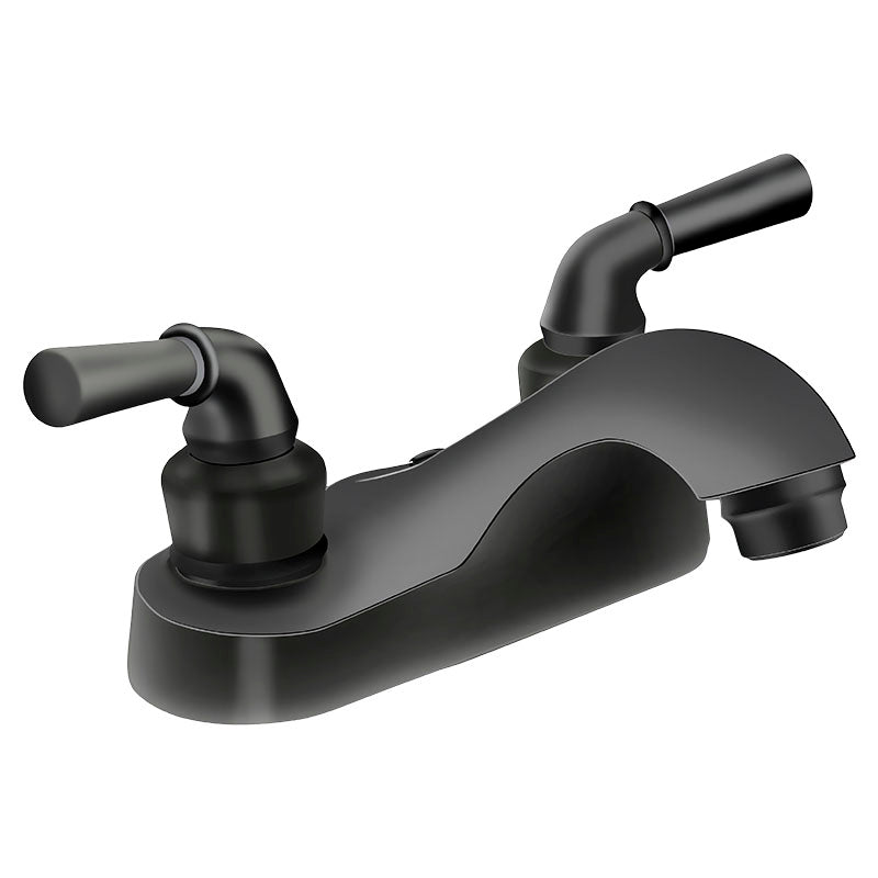 4" matte black low-arc lavatory mixer with lever handle