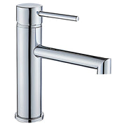 Single-handle low straight spout Barcelona lavatory faucet, chrome finish with lever handle