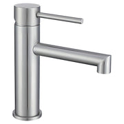 Barcelona Low Straight Neck Single-Handle Lavatory Faucet Brushed Nickel with Lever Handle