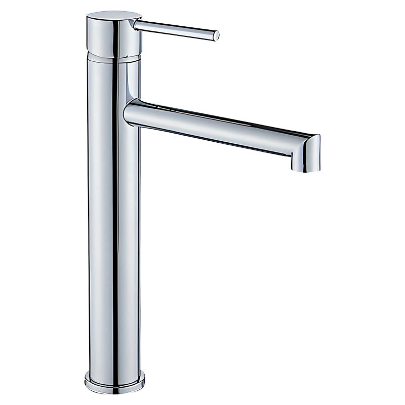 Single-handle tall straight-neck Barcelona lavatory faucet in chrome with lever handle
