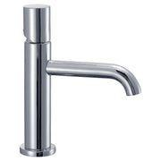 Low-arc single-handle bathroom faucet in chrome finish with lever handle