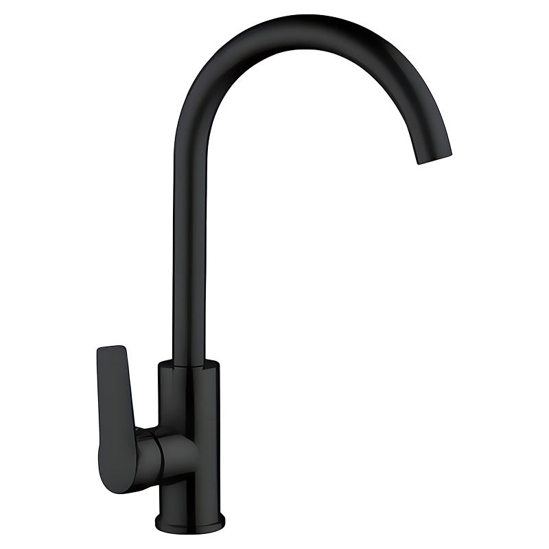 Grifo para cocina monomando cuello cisne alto Madrid negro mate con manilla palanca