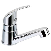 Grifo para lavamanos monomando cuello bajo plata cromado con manilla palanca Aqua Nuova