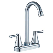 4" chrome silver high-arc gooseneck lavatory mixer with lever handle