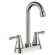 4" brushed nickel high arc swan neck lavatory mixer with lever handle