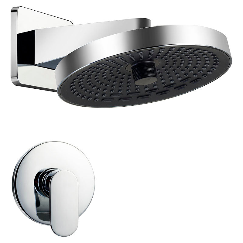 Set de ducha Genoa 1 mando plata cromado con manilla palanca Aqua Nuova