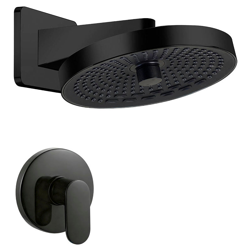 Set de ducha Genoa 1 mando negro mate con manilla palanca Aqua Nuova