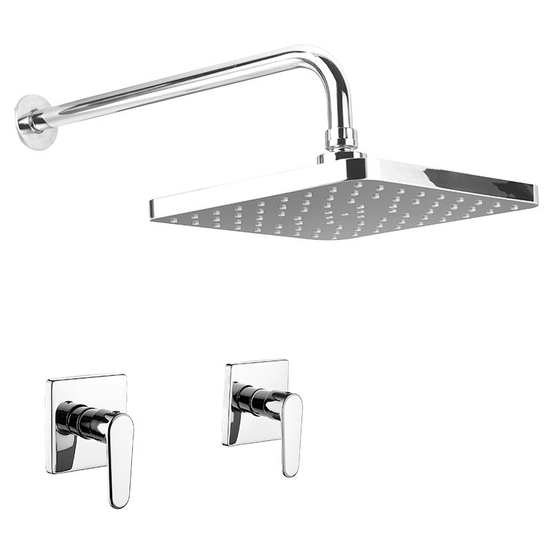 Set de ducha Madrid 2 mandos plata cromado con manilla palanca Aqua Nuova