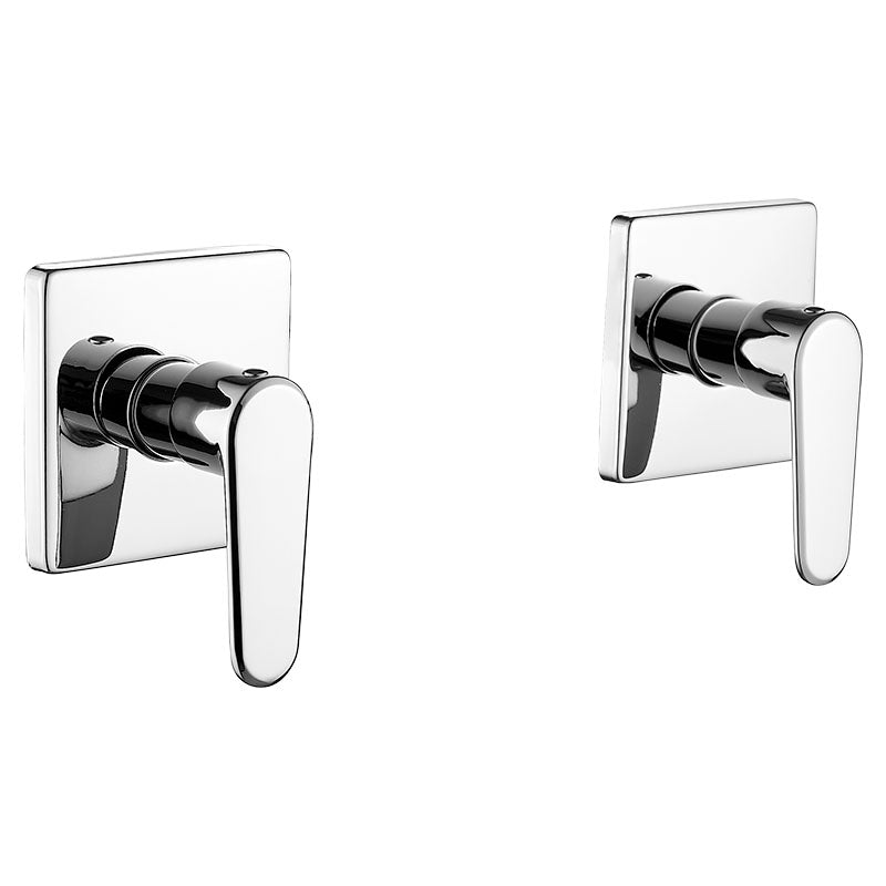 Set de ducha Madrid 2 mandos plata cromado con manilla palanca Aqua Nuova