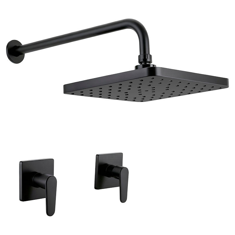 Set de ducha Madrid 2 mandos negro mate con manilla palanca Aqua Nuova