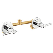 Two-handle chrome-plated brass shower mixer with lever handle