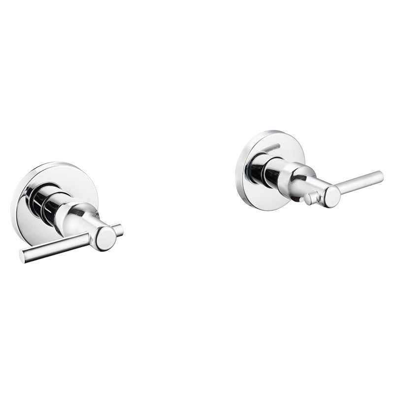 Two-handle chrome-plated brass shower mixer with lever handle