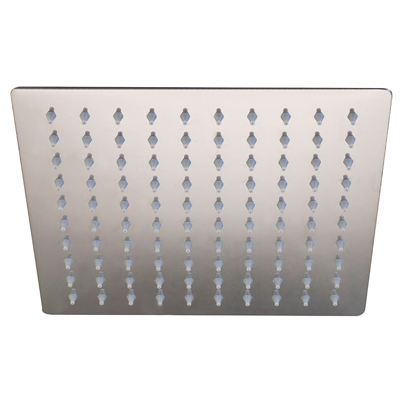 Cabeza de ducha cuadrada 20 cm acero inoxidable plata cromado Aqua Nuova