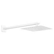 Set de ducha con brazo cuadrada 20 cm acero inoxidable blanco mate Aqua Nuova