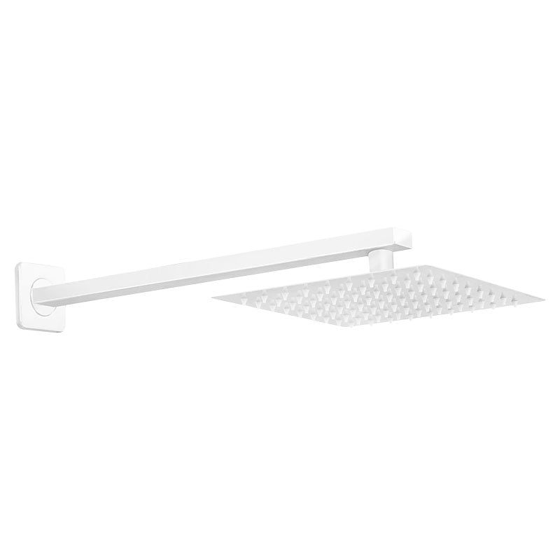 Set de ducha con brazo cuadrada 20 cm acero inoxidable blanco mate Aqua Nuova