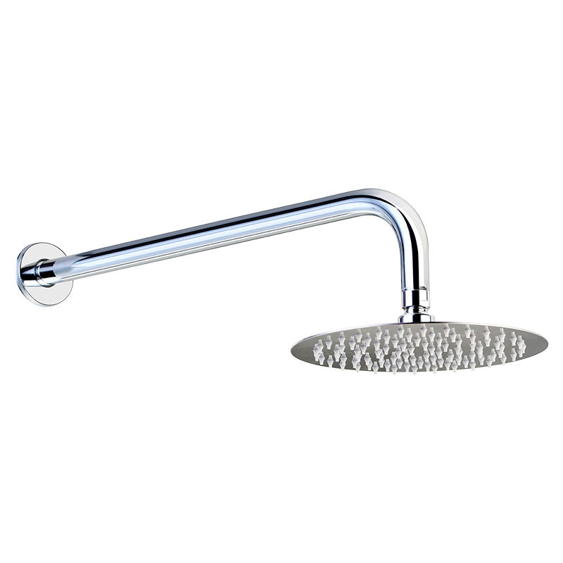 Set de ducha con brazo redonda 20 cm acero inoxidable plata cromado Aqua Nuova