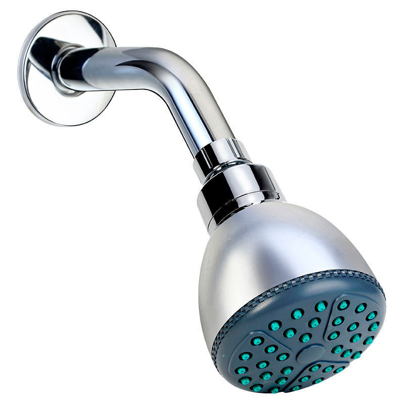 Set de ducha con brazo redonda 9 cm ABS plata cromado Aqua Nuova