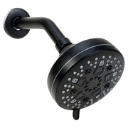 Set de ducha con brazo redonda 10 cm ABS negro mate Aqua Nuova
