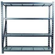 Estante acero 4 niveles 183 x 183 x 54 cm soporta hasta 400 kg por nivel plateado